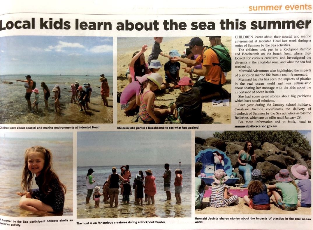 summer by the sea newspaper, media release, local kids learn about the sea this summer