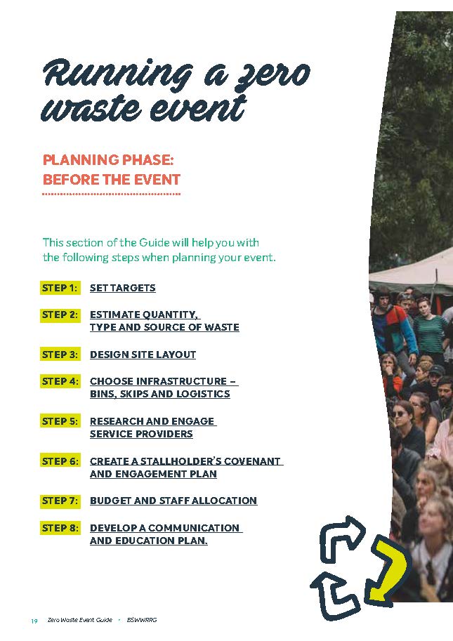 zero waste events guide example page