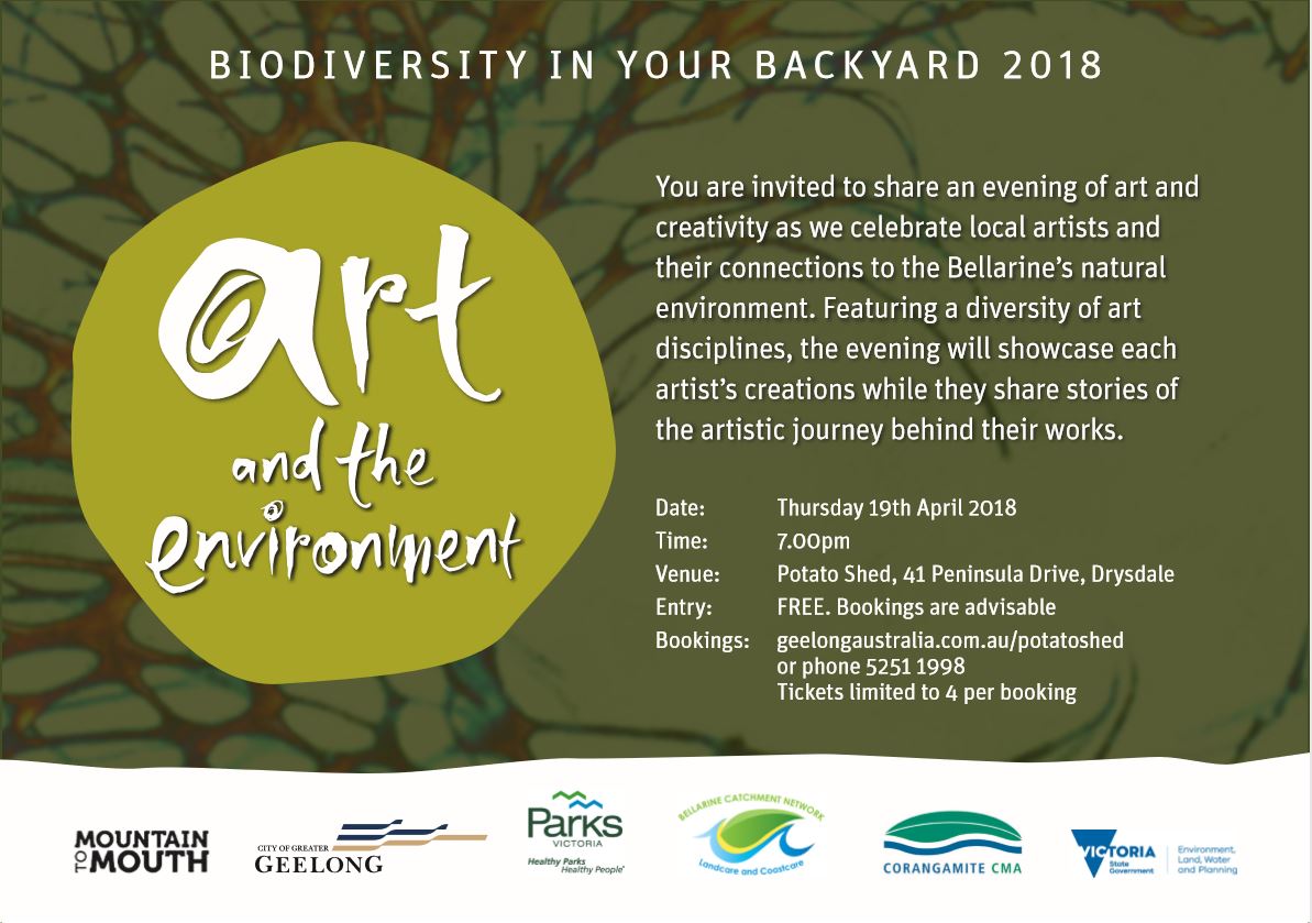 biodiversity in your backyard potato shed bellarine catchment network art and the environment